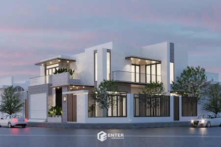 Biệt thự phố 2 tầng